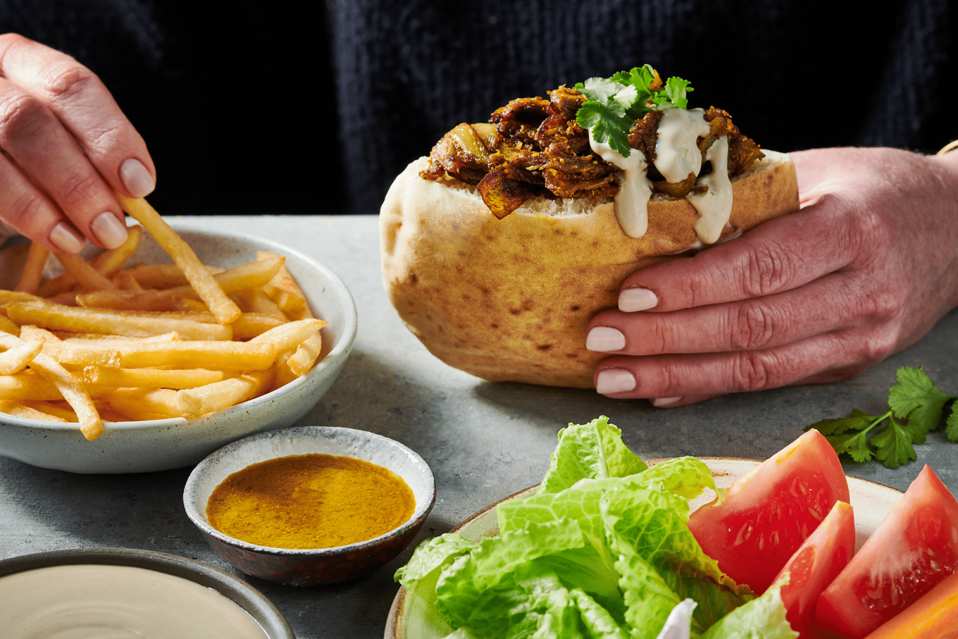 Redefine Meat shawarma in pita